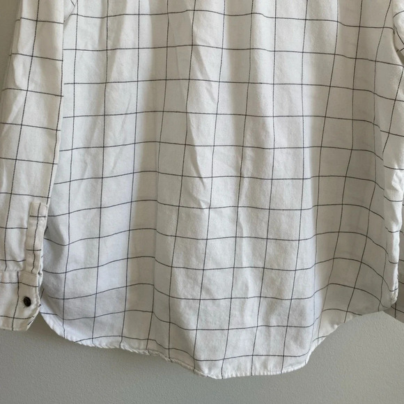 MADEWELL Cotton Flannel Boxy Fit  Button Up Striped Shirt Size M - Picture 7 of 11